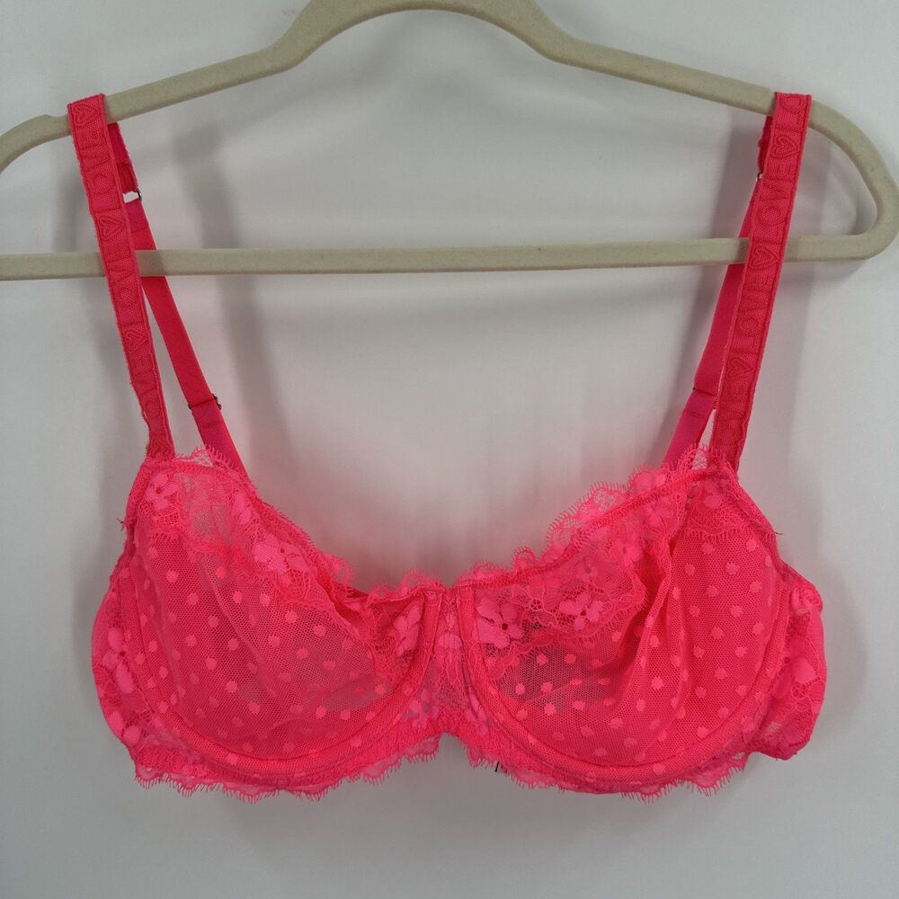 Victorias Secret Bra Dream Angles Pushup Without Padding Pink Lace Underwire 38C